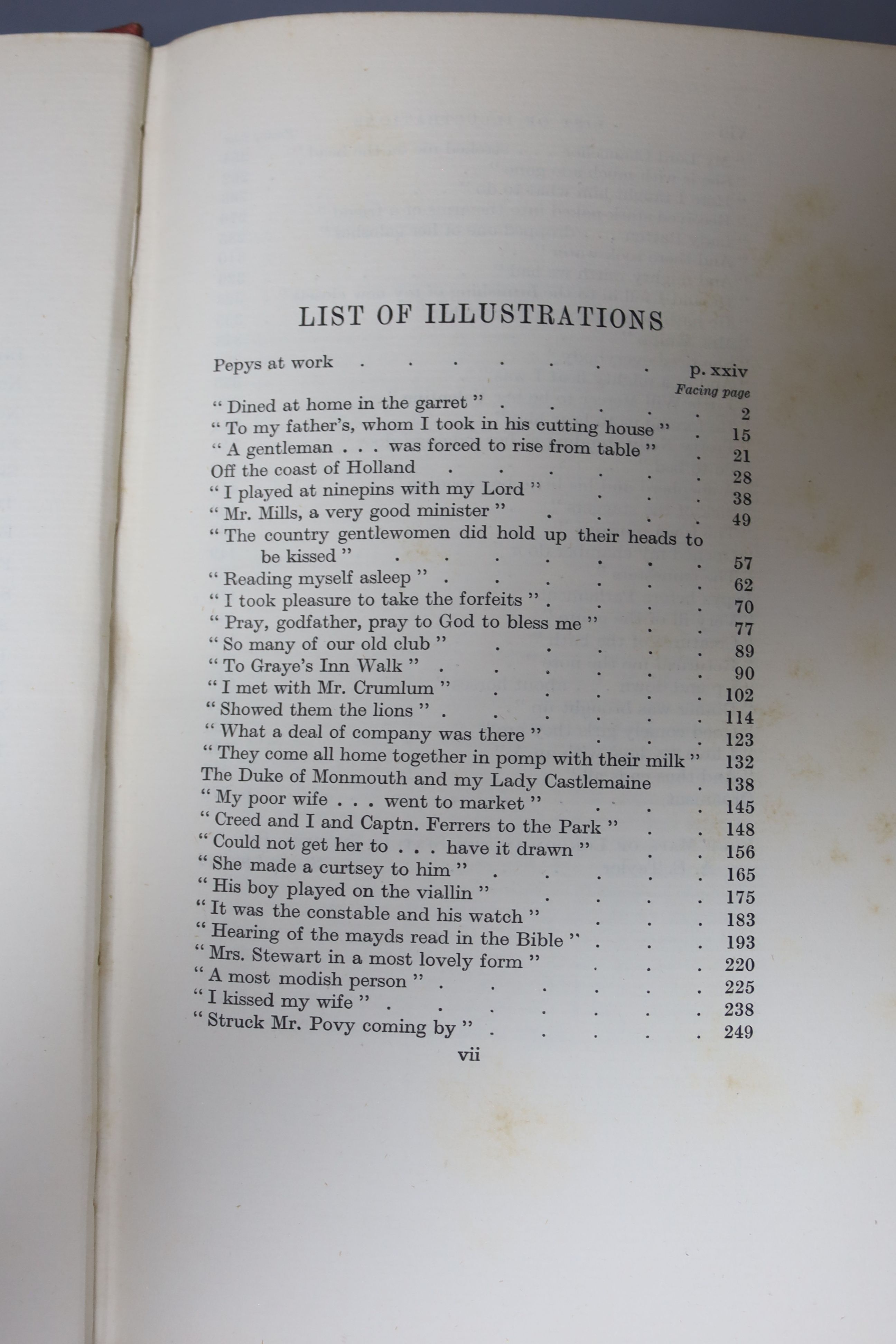 Pepys, Samuel (edited and abridged by O.F. Morshead) - Everybody’s Pepys, 8vo, red cloth, one of 350, signed by the illustrator Ernest Shepard, G. Bell & Sons, London, 1926